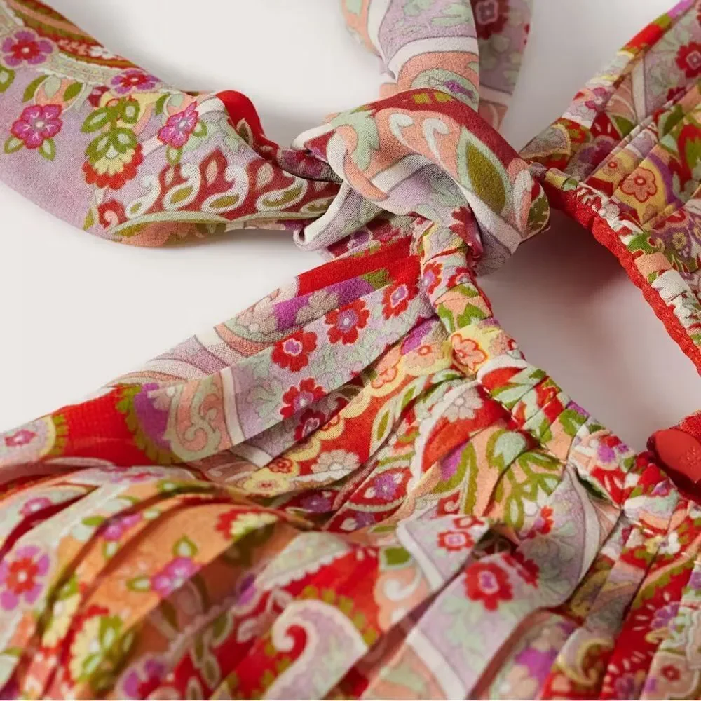 Mango Limited Edition Parsley Chiffon Dress New - Picture 7 of 11